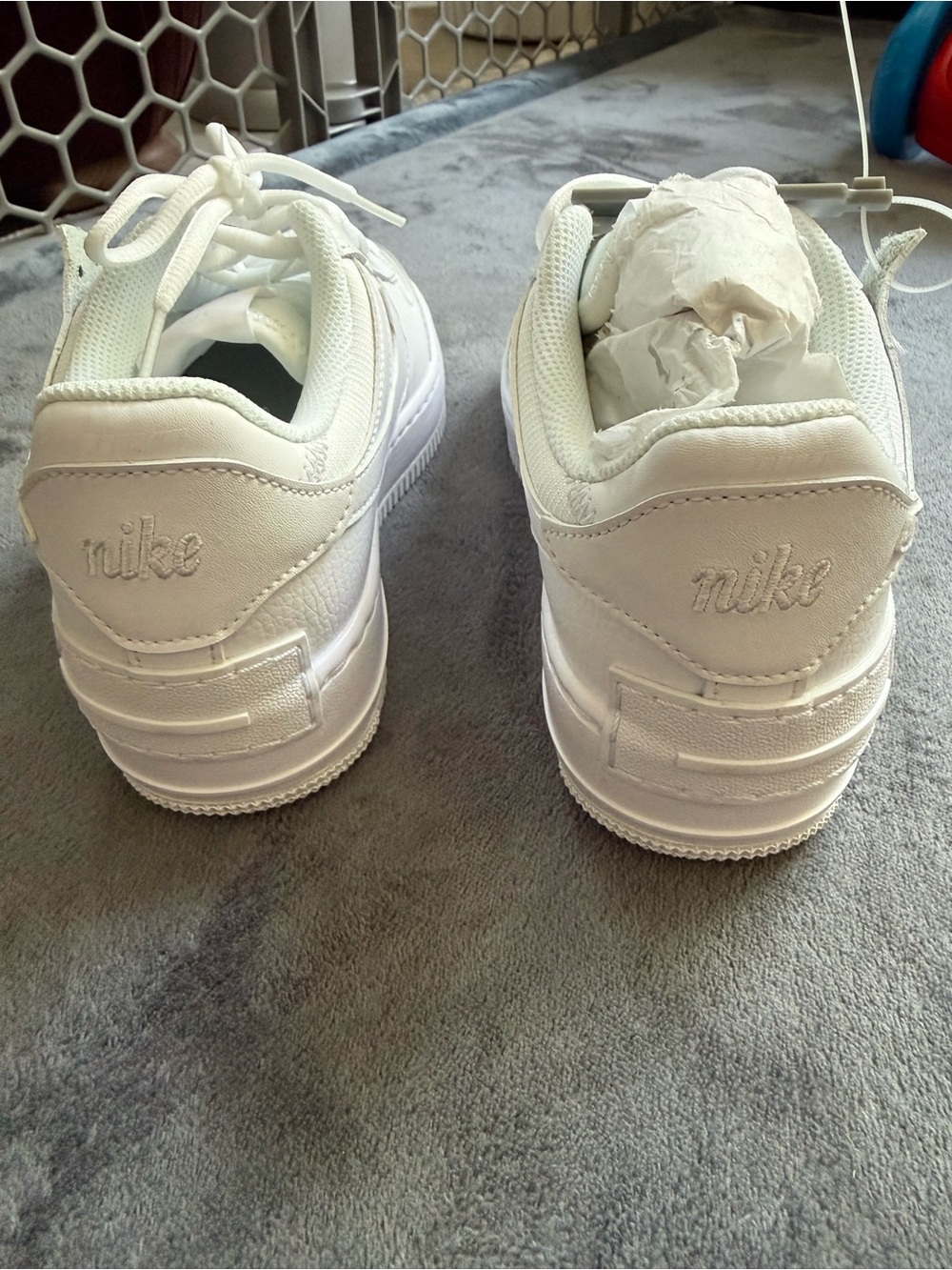 NWT Nike Air Force 1 Shadow Triple White Sneakers - Picture 3 of 9
